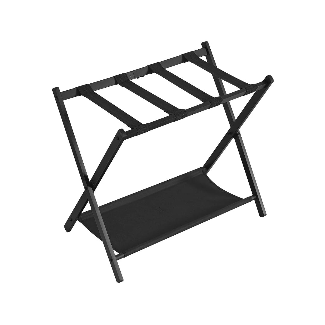 Folding Luggage Rack With Shelf Steel Suitcase Stand – product view 1 | Amaraloft