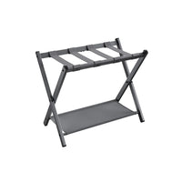 Folding Luggage Rack With Shelf Steel Suitcase Stand – product view 3 | Amaraloft