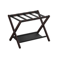 Folding Luggage Rack With Storage Shelf Bamboo Suitcase Stand – product view 1 | Amaraloft