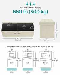Folding Storage Ottoman Bench - product photo 12