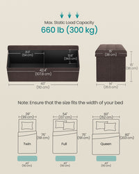 Folding Storage Ottoman Bench With Lid, 30 Or 43 Inch Storage Seat - product photo 112