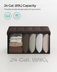 Folding Storage Ottoman Bench With Lid, 30 Or 43 Inch Storage Seat - product photo 74