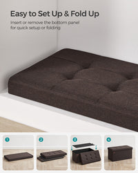 Folding Storage Ottoman Bench With Lid, 30 Or 43 Inch Storage Seat - product photo 77