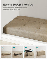 Folding Storage Ottoman Bench With Lid, 30 Or 43 Inch Storage Seat - product photo 83