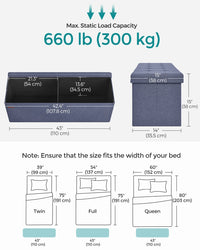 Folding Storage Ottoman Bench With Lid, 30 Or 43 Inch Storage Seat - product photo 98