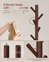 Solid Wood Coat Rack With 7 Hooks – product view 5 | Amaraloft