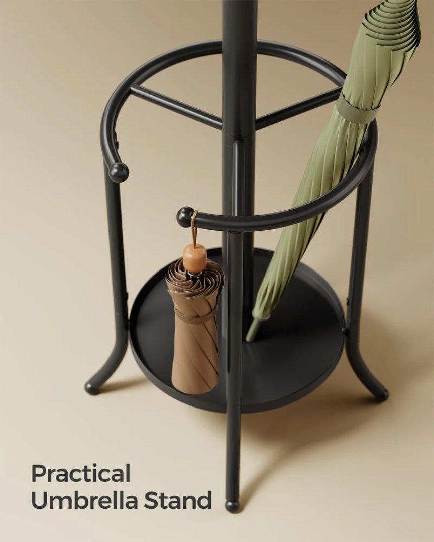 Freestanding Coat Rack With Umbrella Holder & 12 Hooks – product view 4 | Amaraloft