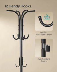 Freestanding Coat Rack With Umbrella Holder & 12 Hooks – product view 6 | Amaraloft