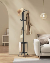 Freestanding Coat Rack With Umbrella Holder & 12 Hooks – product view 8 | Amaraloft
