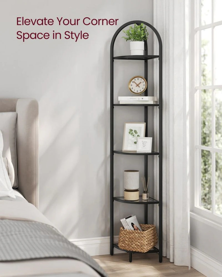 Glass Corner Shelf Stand 3 Or 5 Tier Storage Display Shelf – product view 6 | Amaraloft