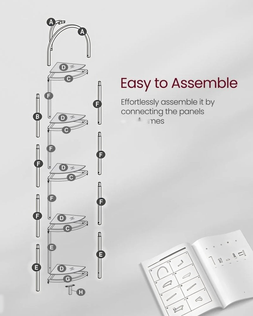 Glass Corner Shelf Stand 3 Or 5 Tier Storage Display Shelf – product view 11 | Amaraloft