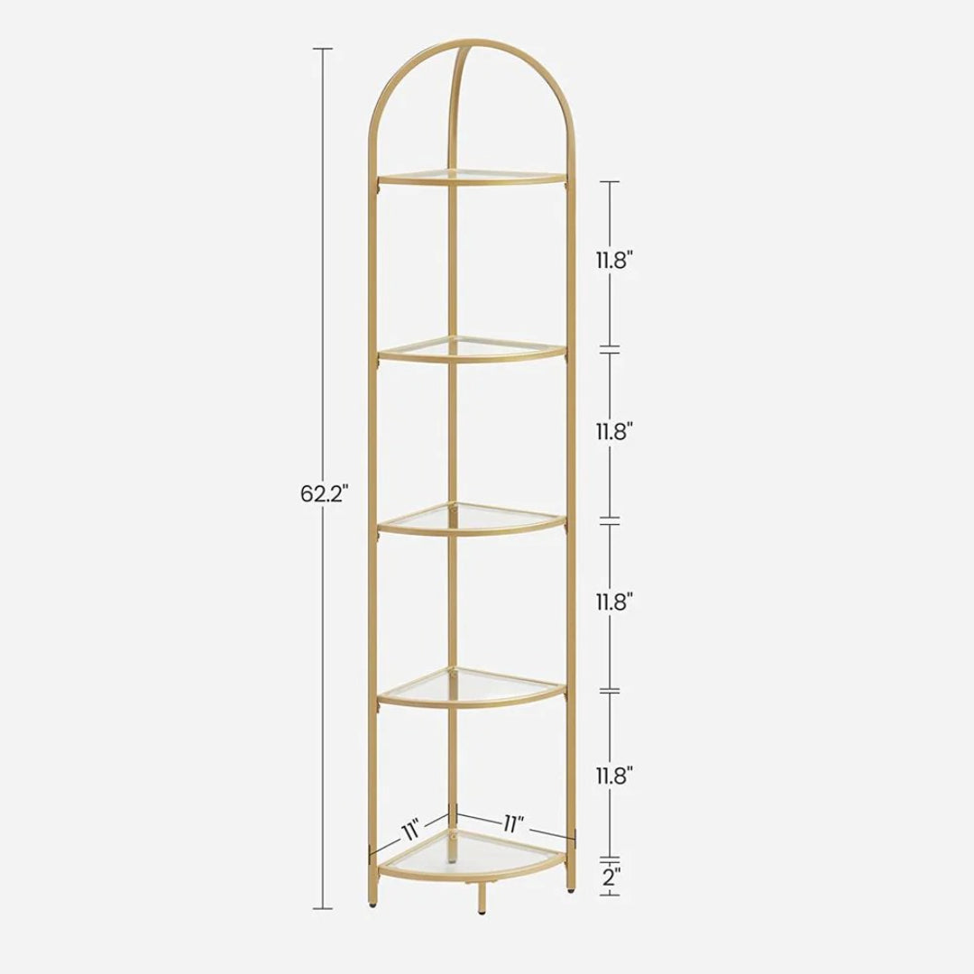 Glass Corner Shelf Stand 3 Or 5 Tier Storage Display Shelf – product view 24 | Amaraloft