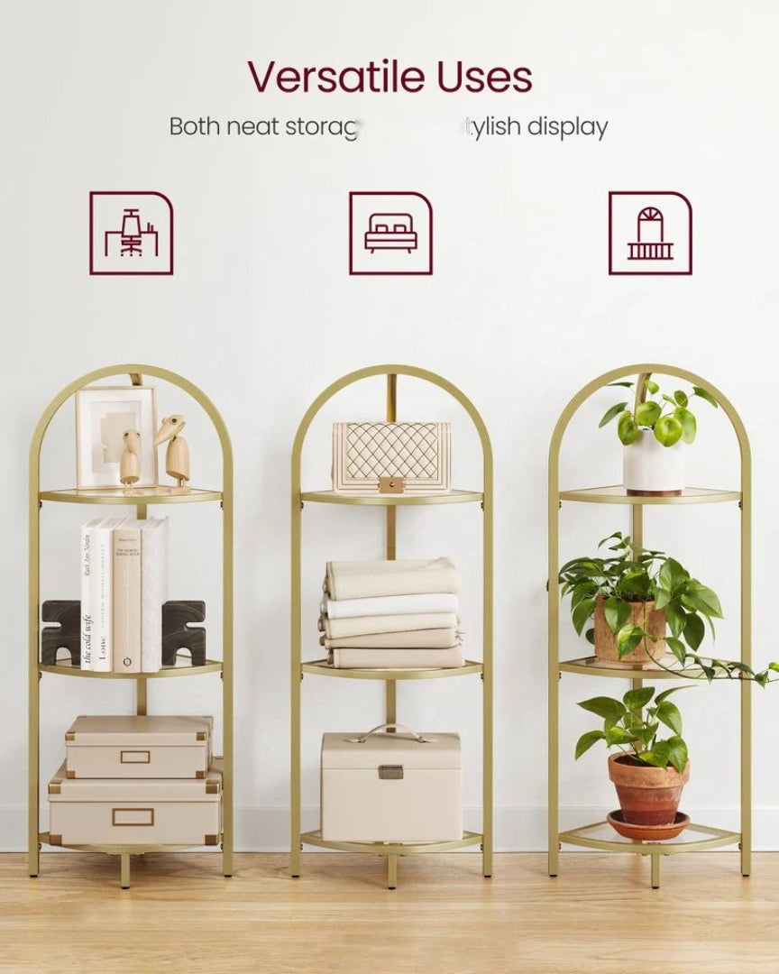 Glass Corner Shelf Stand 3 Or 5 Tier Storage Display Shelf – product view 26 | Amaraloft