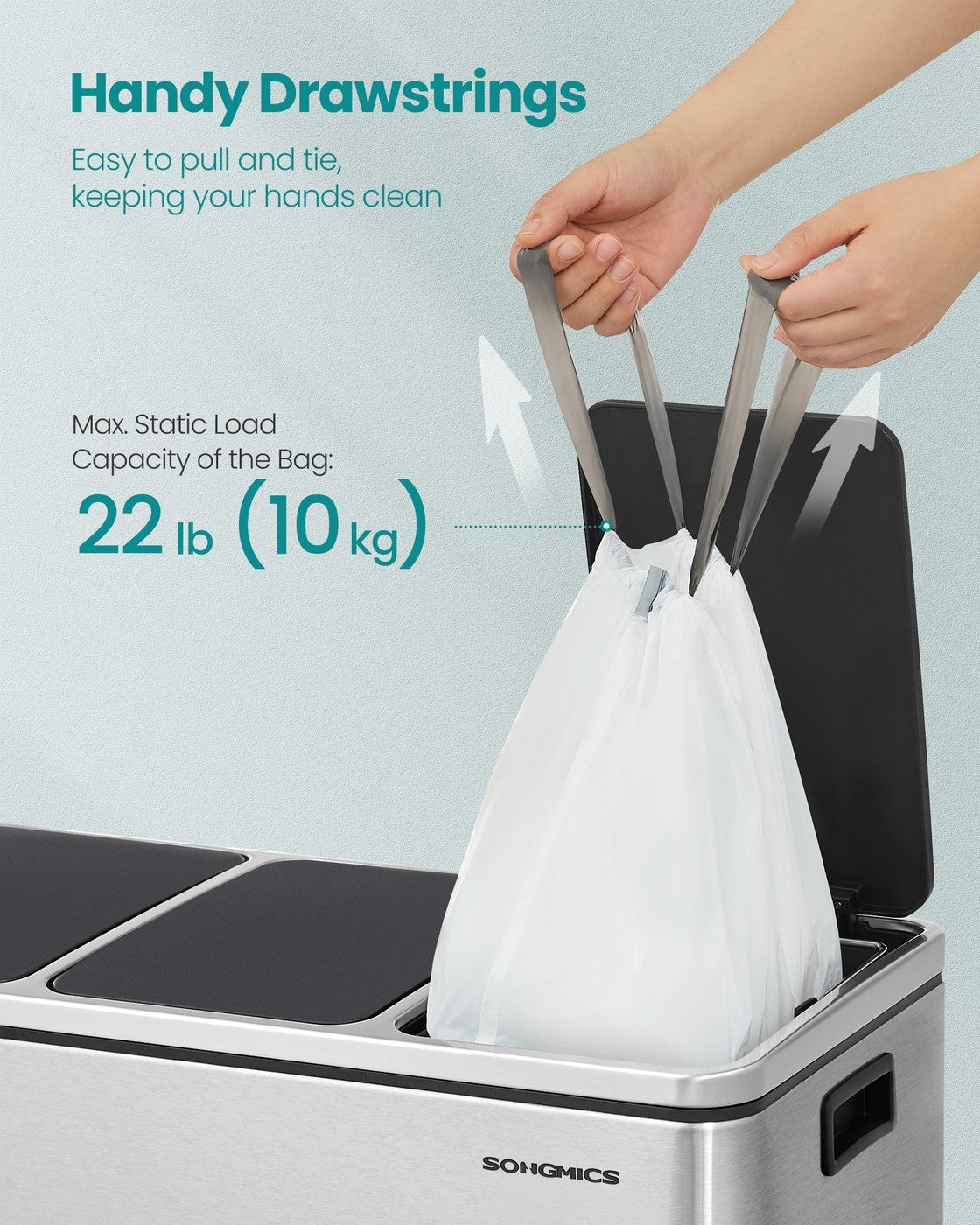 Heavy-Duty Garbage Bags With Drawstrings - product photo 05
