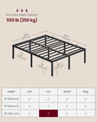 Heavy Duty Metal Bed Frame With Underbed Storage - product photo 12
