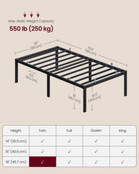 Heavy Duty Metal Bed Frame With Underbed Storage - product photo 24