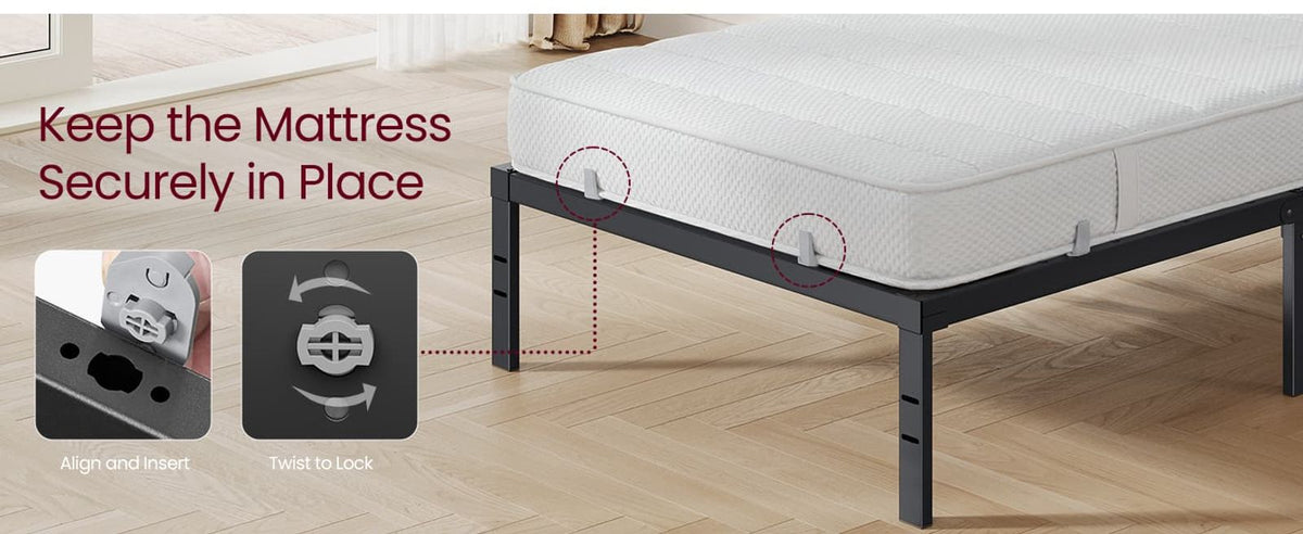 Heavy Duty Metal Bed Frame With Underbed Storage - product photo 28