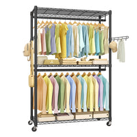 Heavy-Duty Rolling Clothes Rack - product photo 01