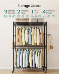 Heavy-Duty Rolling Clothes Rack - product photo 03