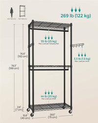 Heavy-Duty Rolling Clothes Rack - product photo 18