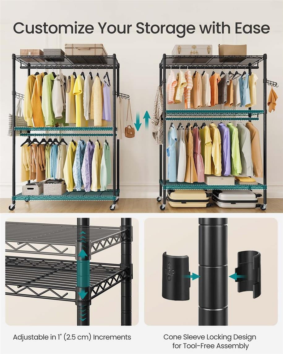 Heavy-Duty Rolling Clothes Rack - product photo 22
