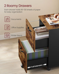 2 Drawer Rolling File Cabinet With Lockable Wheels – product view 7 | Amaraloft