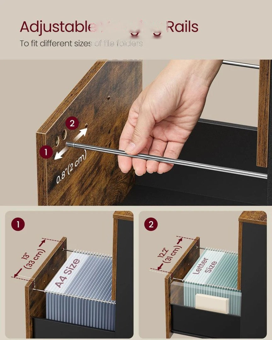 2 Drawer Rolling File Cabinet With Lockable Wheels – product view 8 | Amaraloft
