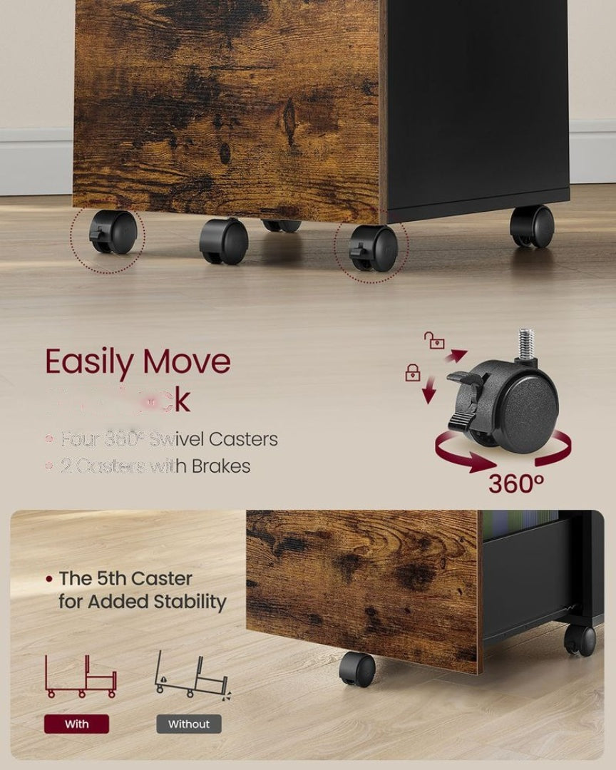 2 Drawer Rolling File Cabinet With Lockable Wheels – product view 9 | Amaraloft