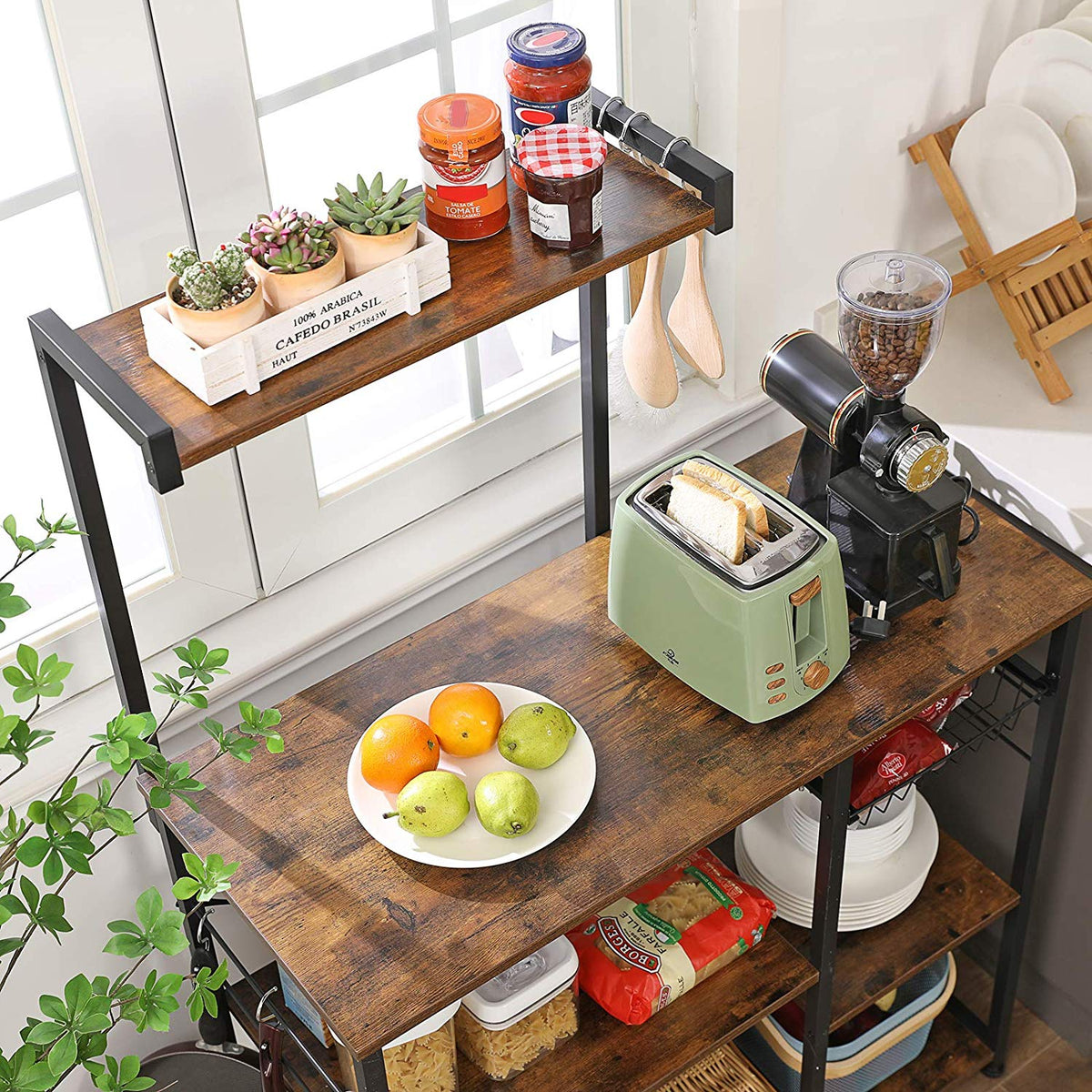 Industrial Brown Baker’s Rack With Shelves - product photo 06