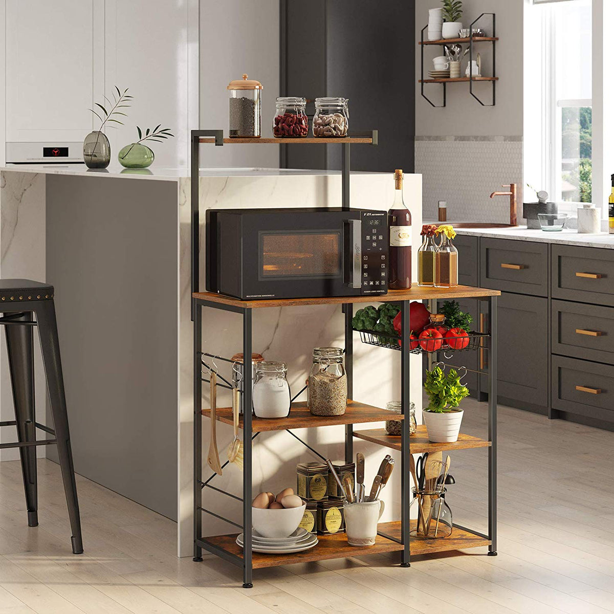 Industrial Brown Baker’s Rack With Shelves - product photo 26