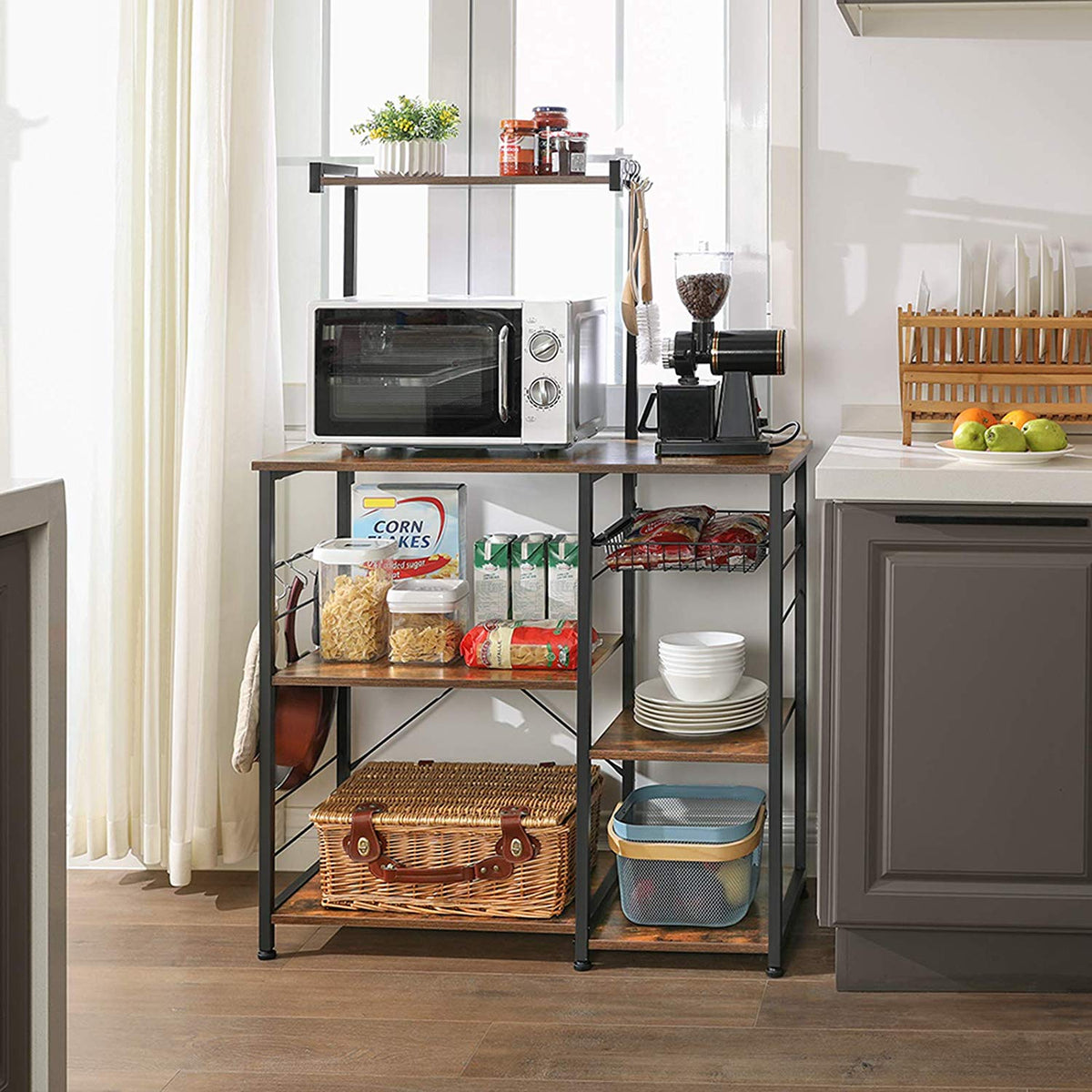 Industrial Brown Baker’s Rack With Shelves - product photo 27