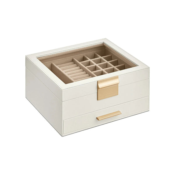 Jewelry Box Organizer With Glass Lid 2 To 6 Layer Storage – product view 1 | Amaraloft