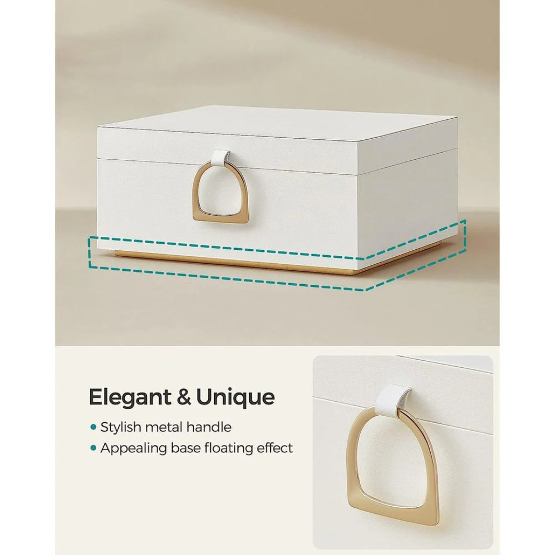Jewelry Box Organizer With Handle 2 Layer Storage – product view 8 | Amaraloft