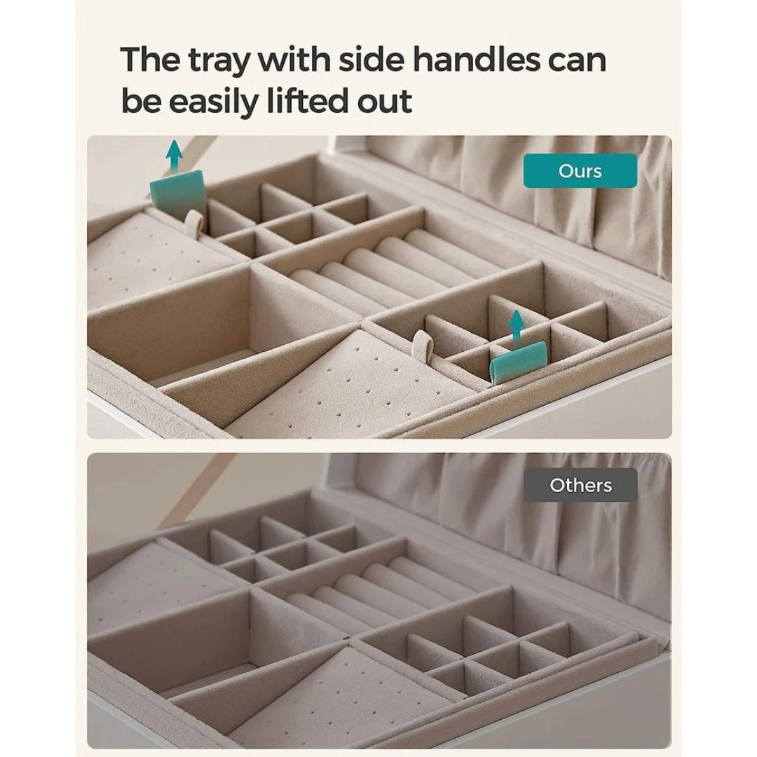 Jewelry Box Organizer With Handle 2 Layer Storage – product view 11 | Amaraloft