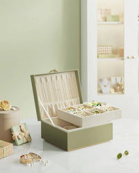 Jewelry Box Organizer With Handle 2 Layer Storage – product view 19 | Amaraloft
