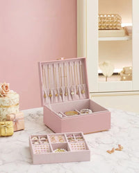 Jewelry Box Organizer With Handle 2 Layer Storage – product view 21 | Amaraloft
