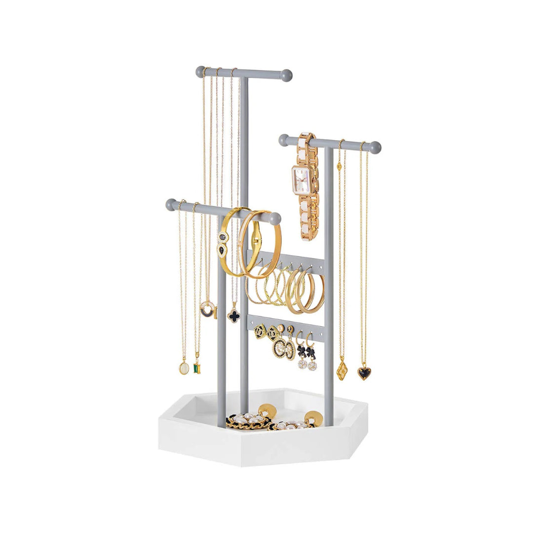 Jewelry Holder Stand With Metal Frame And Tray – product view 7 | Amaraloft
