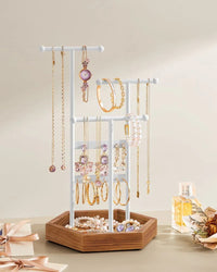Jewelry Holder Stand With Metal Frame And Tray – product view 15 | Amaraloft
