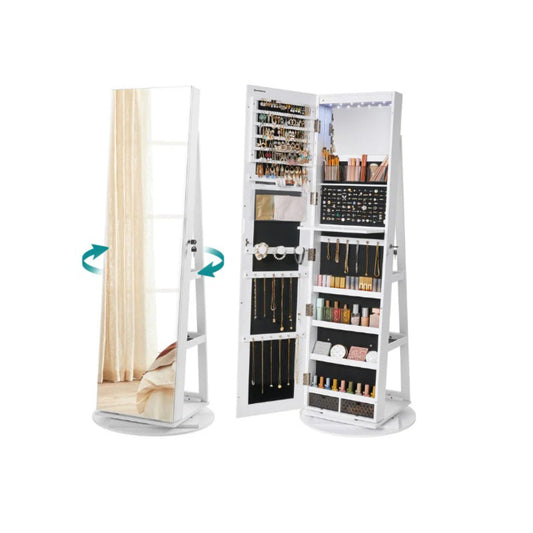 Jewelry Organizer Cabinet With Mirror LED Lights And Storage – product view 1 | Amaraloft
