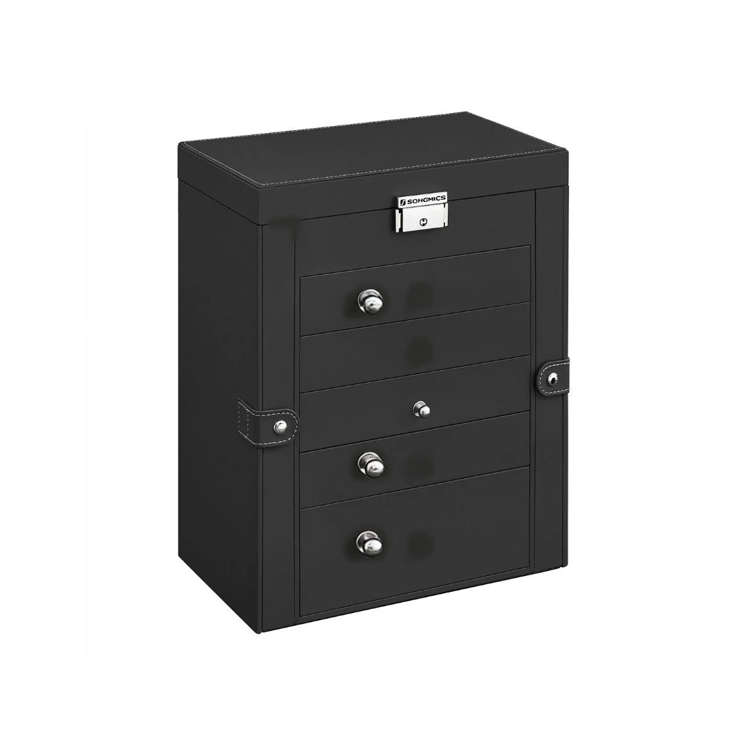 Large Jewelry Box Organizer 6 Tier With Drawers Mirror And Lock – product view 1 | Amaraloft