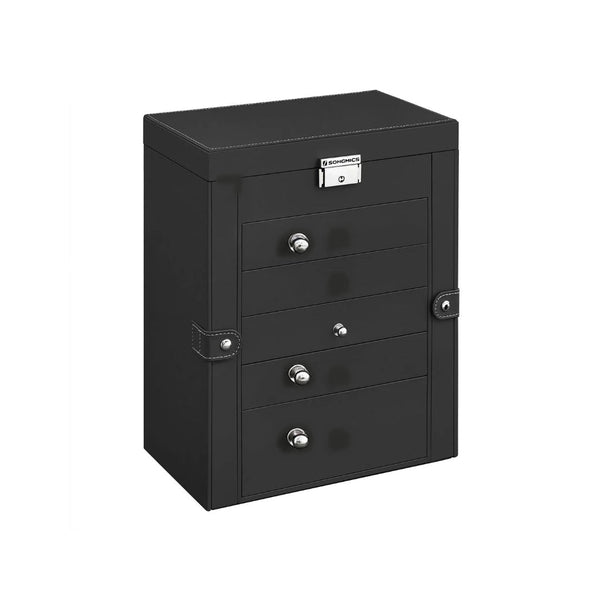 Large Jewelry Box Organizer 6 Tier With Drawers Mirror And Lock – product view 1 | Amaraloft