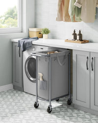 Laundry Basket With Wheels 23.8 Gallon Slim Hamper 31.9in High – product view 2 | Amaraloft