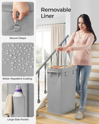 Laundry Basket With Wheels 23.8 Gallon Slim Hamper 31.9in High – product view 4 | Amaraloft