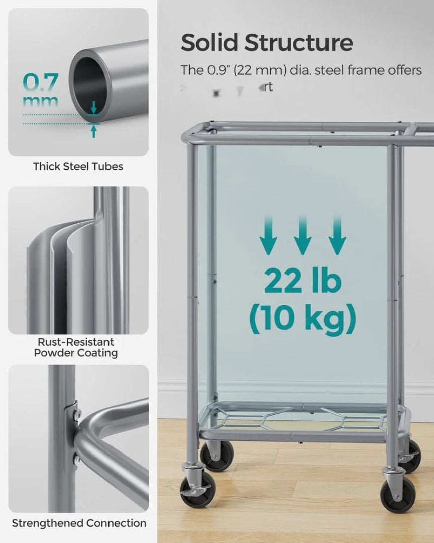 Laundry Basket With Wheels 23.8 Gallon Slim Hamper 31.9in High – product view 5 | Amaraloft