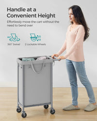 Laundry Basket With Wheels 23.8 Gallon Slim Hamper 31.9in High – product view 6 | Amaraloft