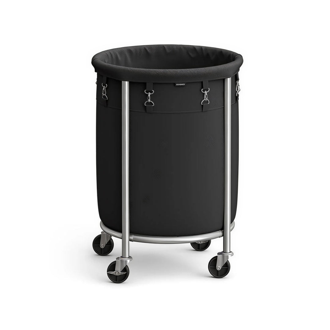 Laundry Basket With Wheels 29 Gallon Removable Bag 28in High – product view 2 | Amaraloft