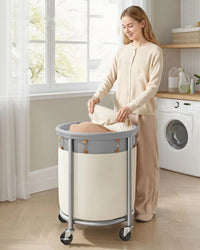 Laundry Basket With Wheels 29 Gallon Removable Bag 28in High – product view 15 | Amaraloft