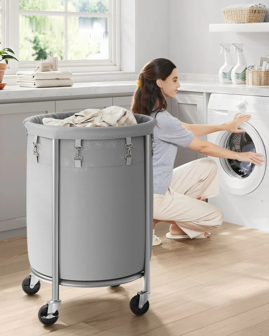 Laundry Basket With Wheels 29 Gallon Removable Bag 28in High – product view 19 | Amaraloft