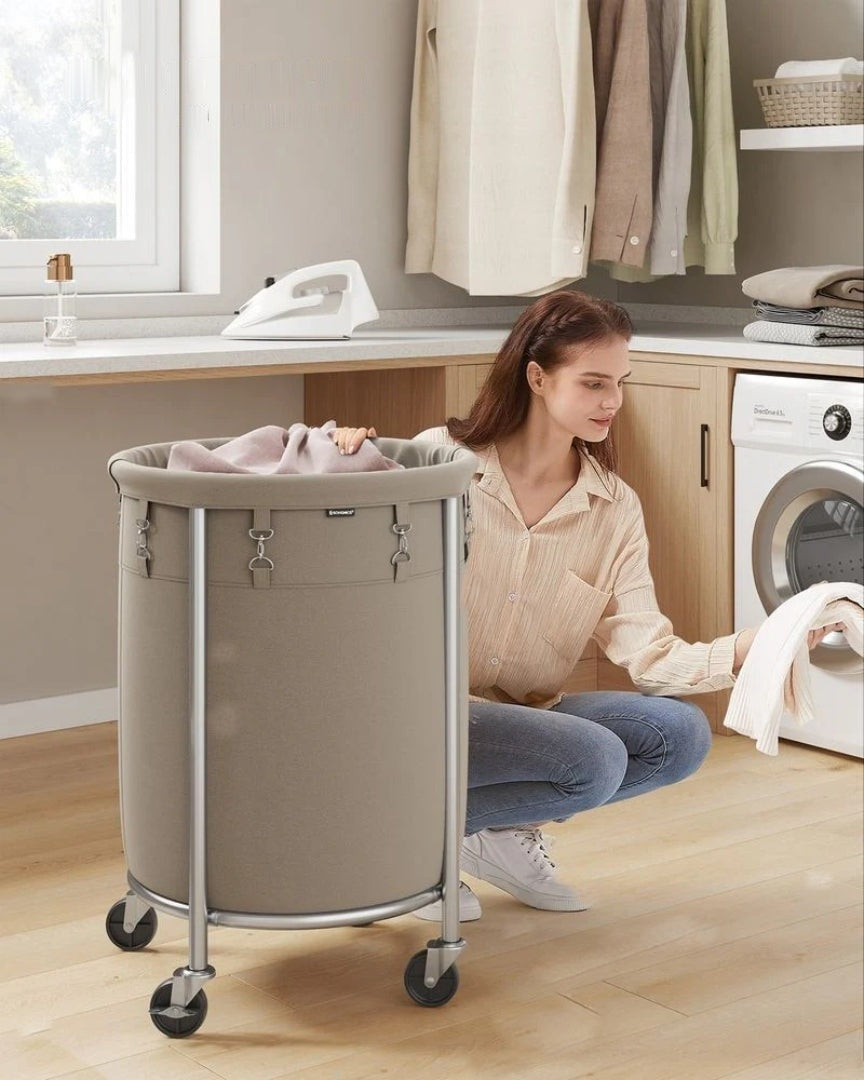 Laundry Basket With Wheels 29 Gallon Removable Bag 28in High – product view 20 | Amaraloft