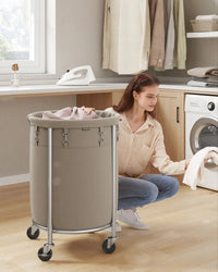 Laundry Basket With Wheels 29 Gallon Removable Bag 28in High – product view 20 | Amaraloft